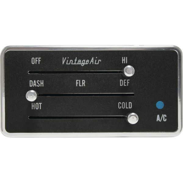 Vintage Air - 3-Lever Gen IV ProLine™ Rectangular Control Panel with Polished Bezel and Knobs