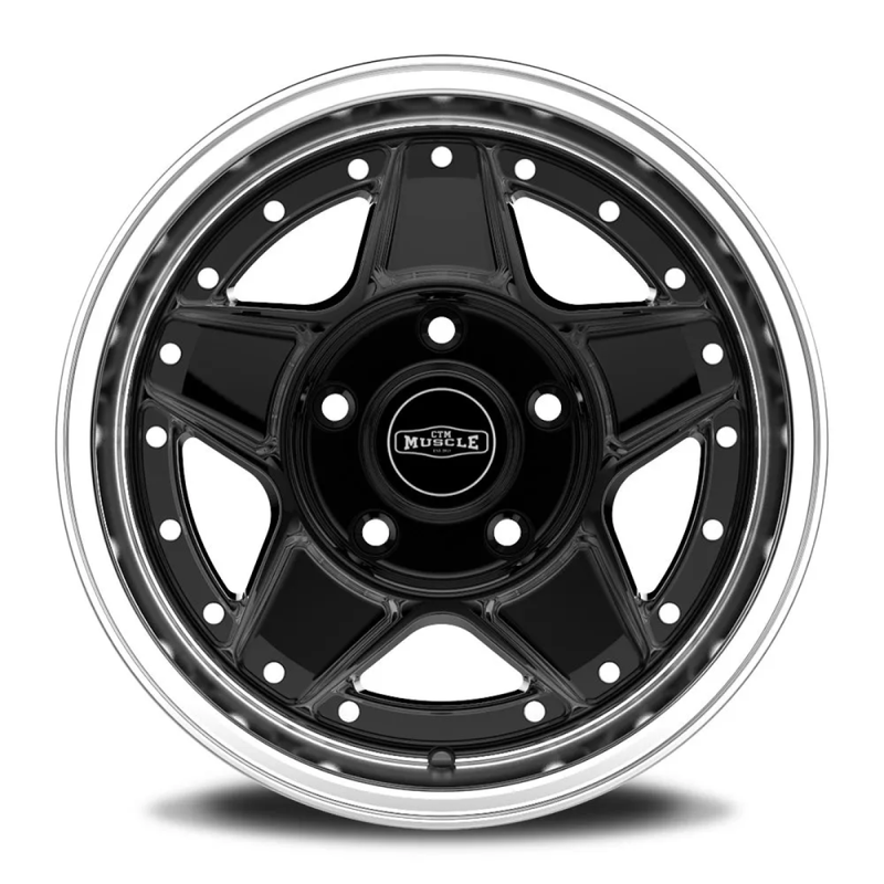 CTM Muscle BOMBER Black Machined Lip Wheel Size:15x7 PCD:5x114.3 ET:0