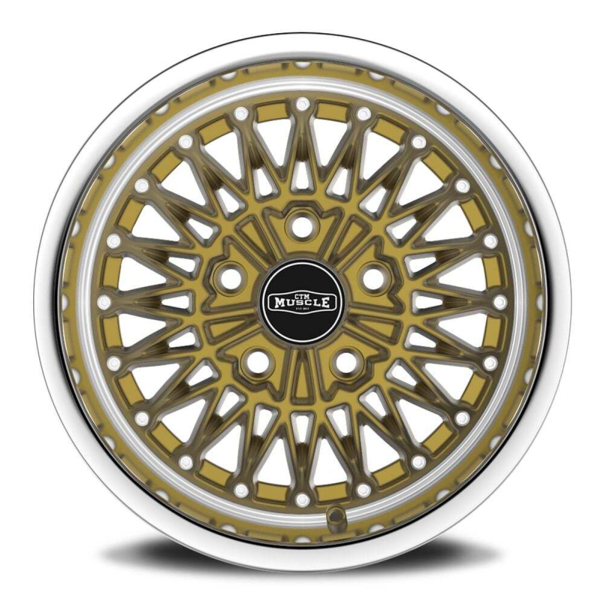 CTM MUSCLE SPIDER Gold Machined Lip Wheel Size:15x8J PCD:BLANK ET:-6 to +18