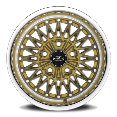 CTM MUSCLE SPIDER Gold Machined Lip Wheel Size:15x8J PCD:BLANK ET:-6 to +18