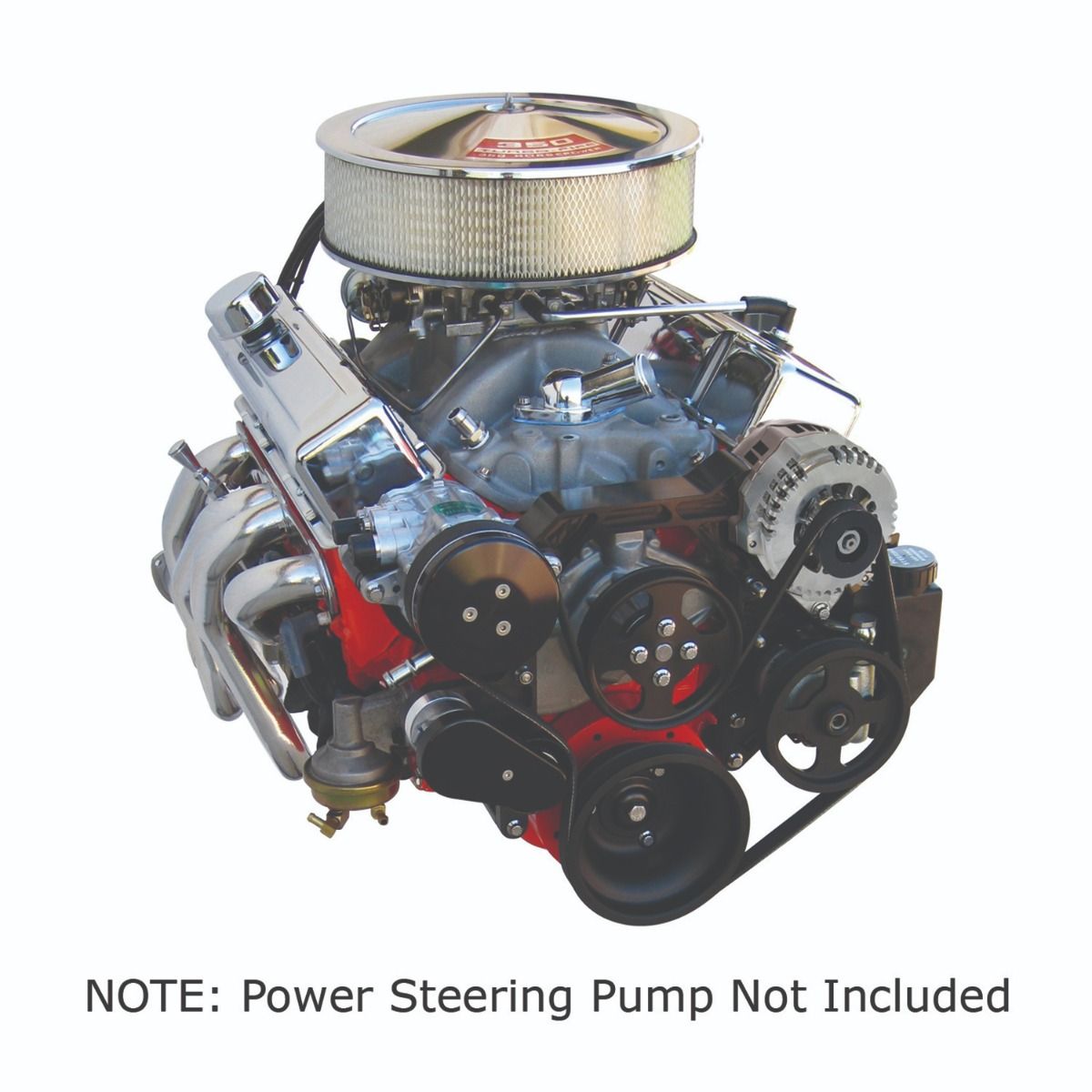 Front Runner™ Drive System, Small Block Chevrolet, Black, Power Steering without Pump
