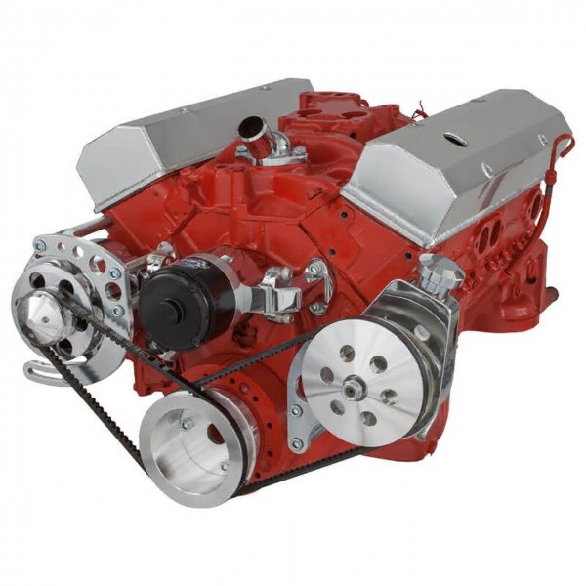 CHEVY SBC 283 350 400 SMALL BLOCK VEE BELT - ALTERNATOR, POWER STEERING PULLEYS & BRACKETS - ELECTRIC WATER PUMP