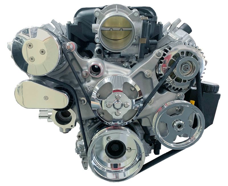 Front Runner™ Drive System GM LS Wet-Sump Polished/Chrome with Power Steering