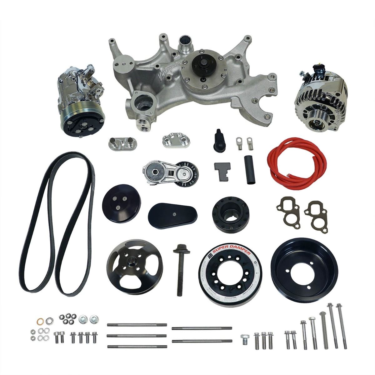 Front Runner™ Drive System GM LT1 Dry-Sump Black/Chrome without Power Steering