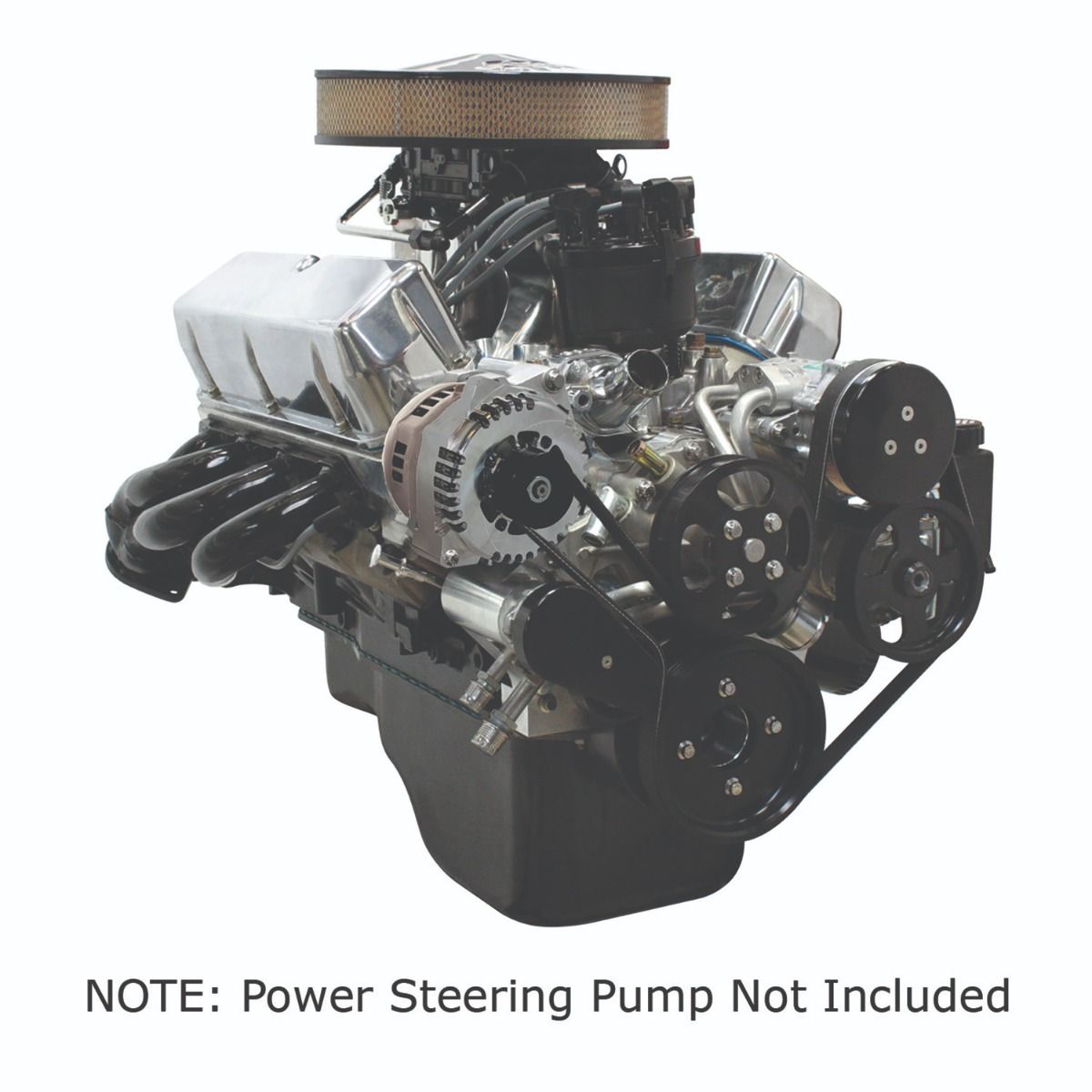 Front Runner™ Drive System, Small Block Ford, Black, Power Steering without Pump