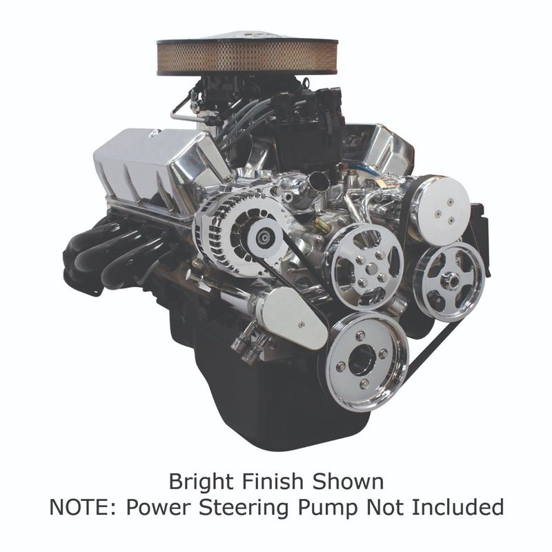 Front Runner™ Drive System, Small Block Ford, Bright/Chrome, Power Steering without Pump