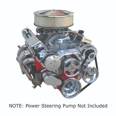 Front Runner™ Drive System, Small Block Chevrolet, Bright, Power Steering without Pump