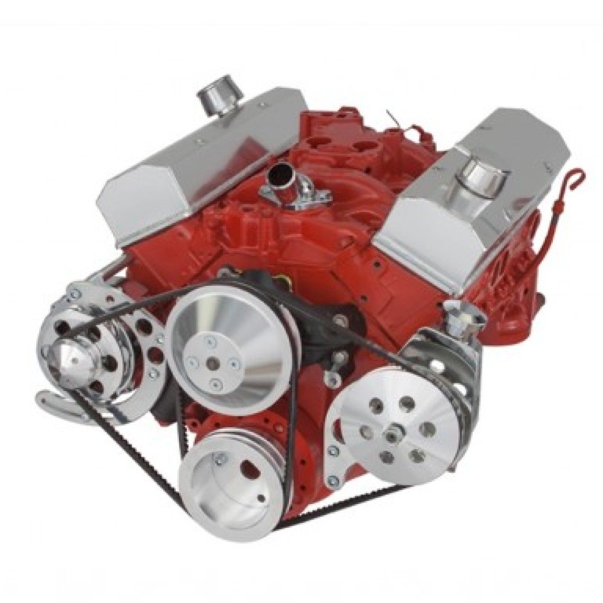 CHEVY SBC 283 350 400 SMALL BLOCK VEE BELT - ALTERNATOR, POWER STEERING PULLEYS & BRACKETS - LONG WATER PUMP