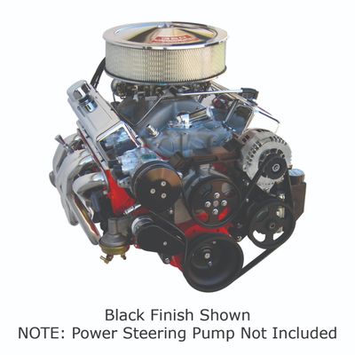 Front Runner™ Drive System, Small Block Chevrolet, Black/Chrome, Power Steering without Pump