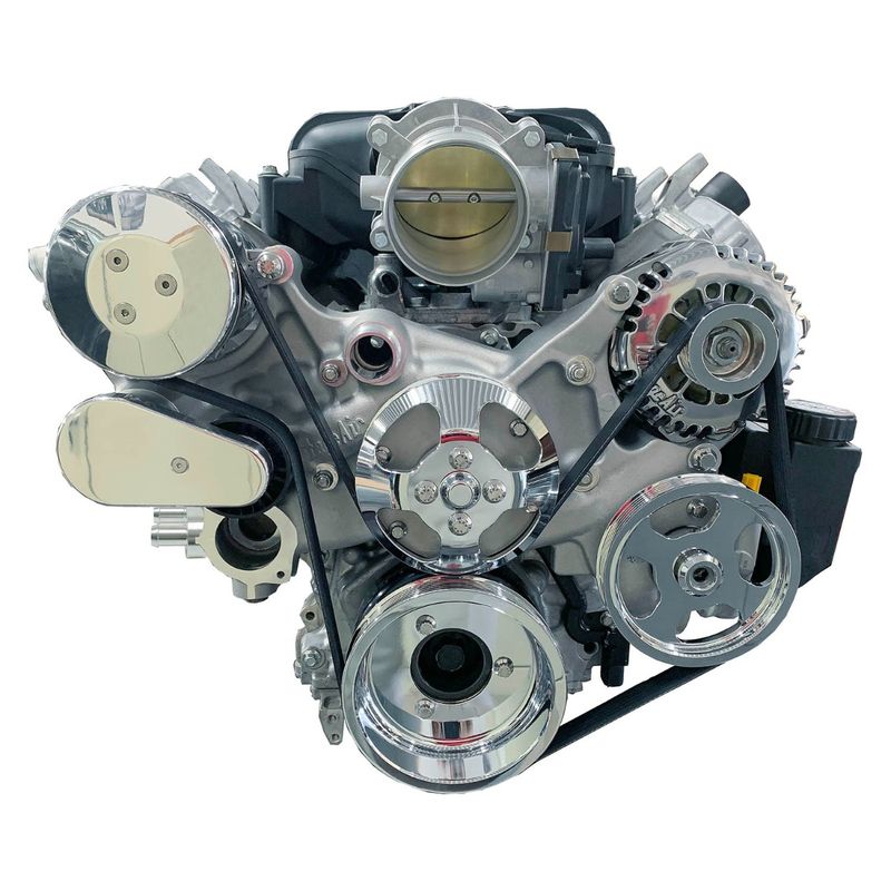 Front Runner™ Drive System GM LT1 Dry-Sump Polished/Chrome with Power Steering
