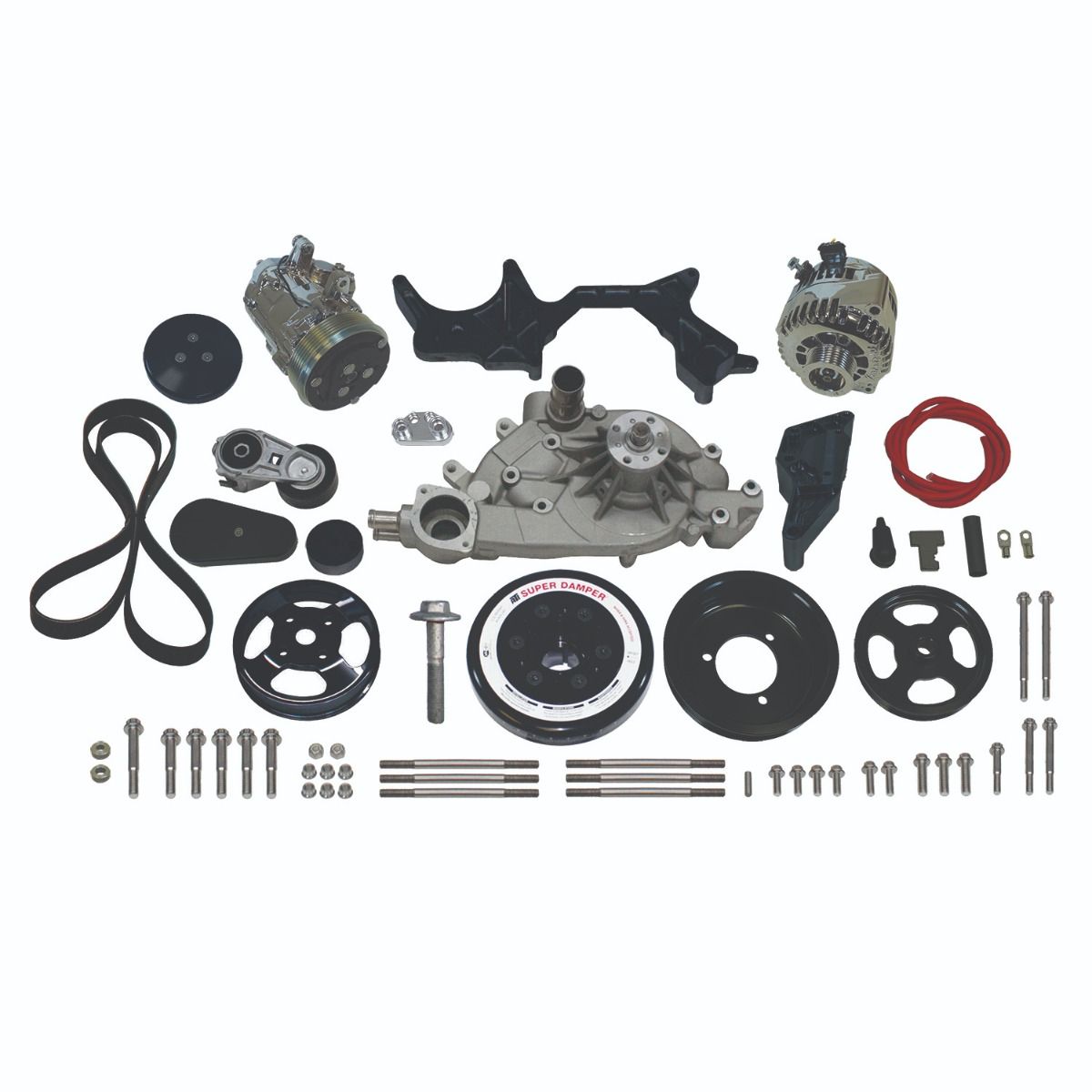 Front Runner™ Drive System GM LS Black/Chrome Power Steering without Pump