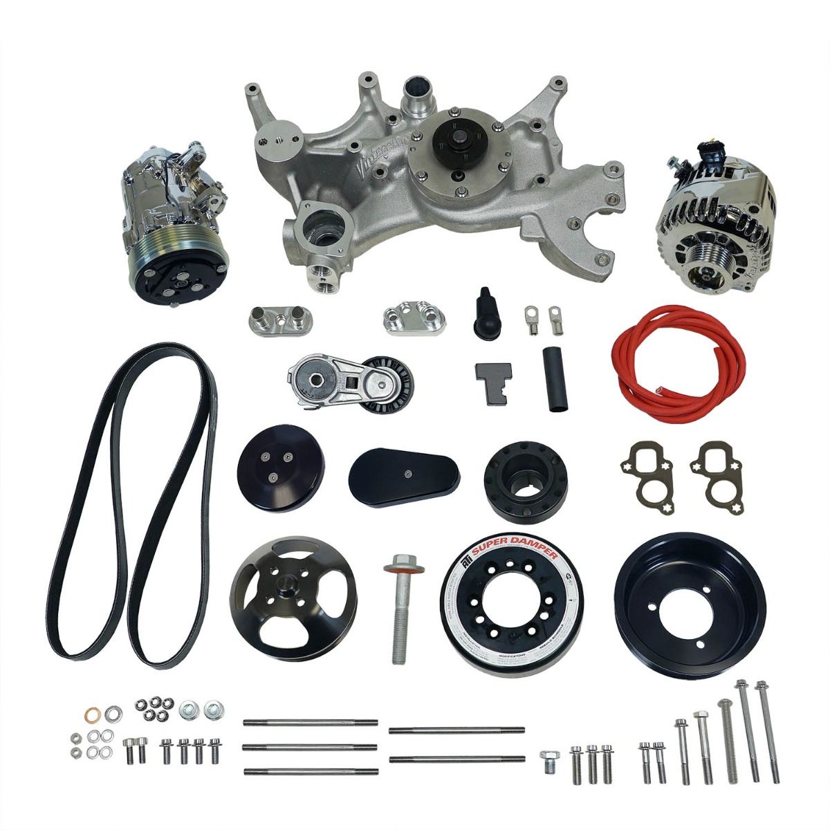 Front Runner™ Drive System GM LT1 Wet-Sump Black/Chrome without Power Steering