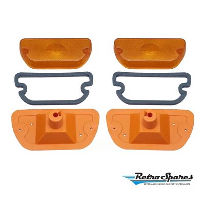 Front Indicator Amber Light Lens Assembly and Gaskets for HOLDEN TORANA LH LX COUPE