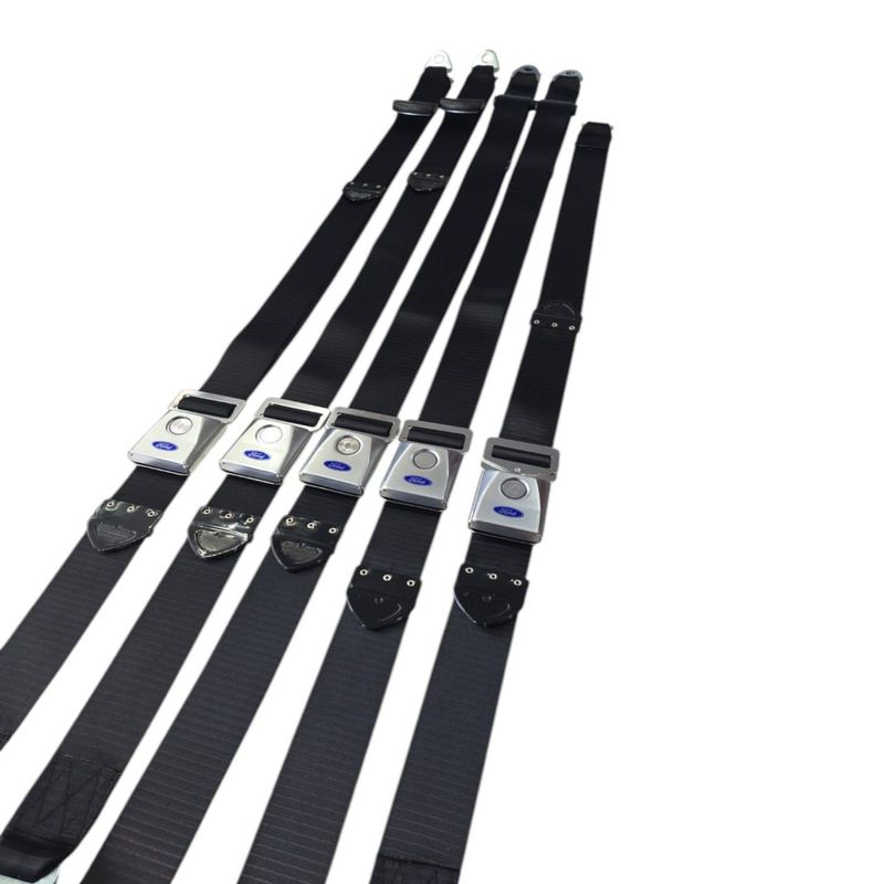Seat Belt Kit Black 5 pce for FORD XY FALCON