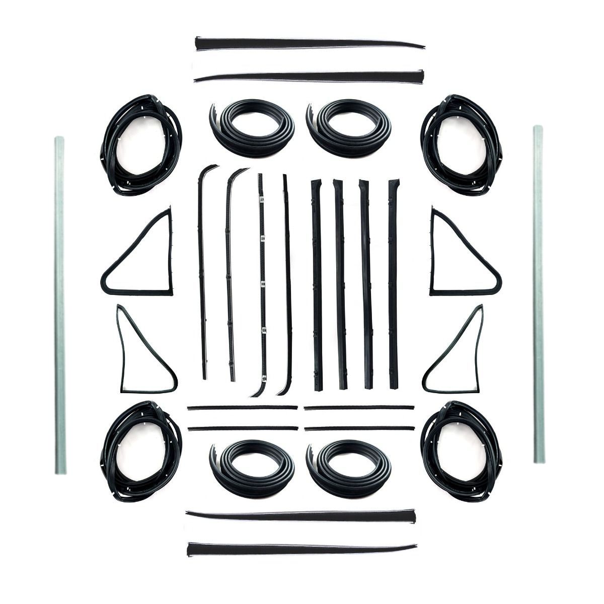 HOLDEN EJ EH SEDAN WAGON DOOR BELTS, SEALS, 1/4 VENTS, UPRIGHT SEALS, UPRIGHT BAILEY & BAILEY CHANNELS SET