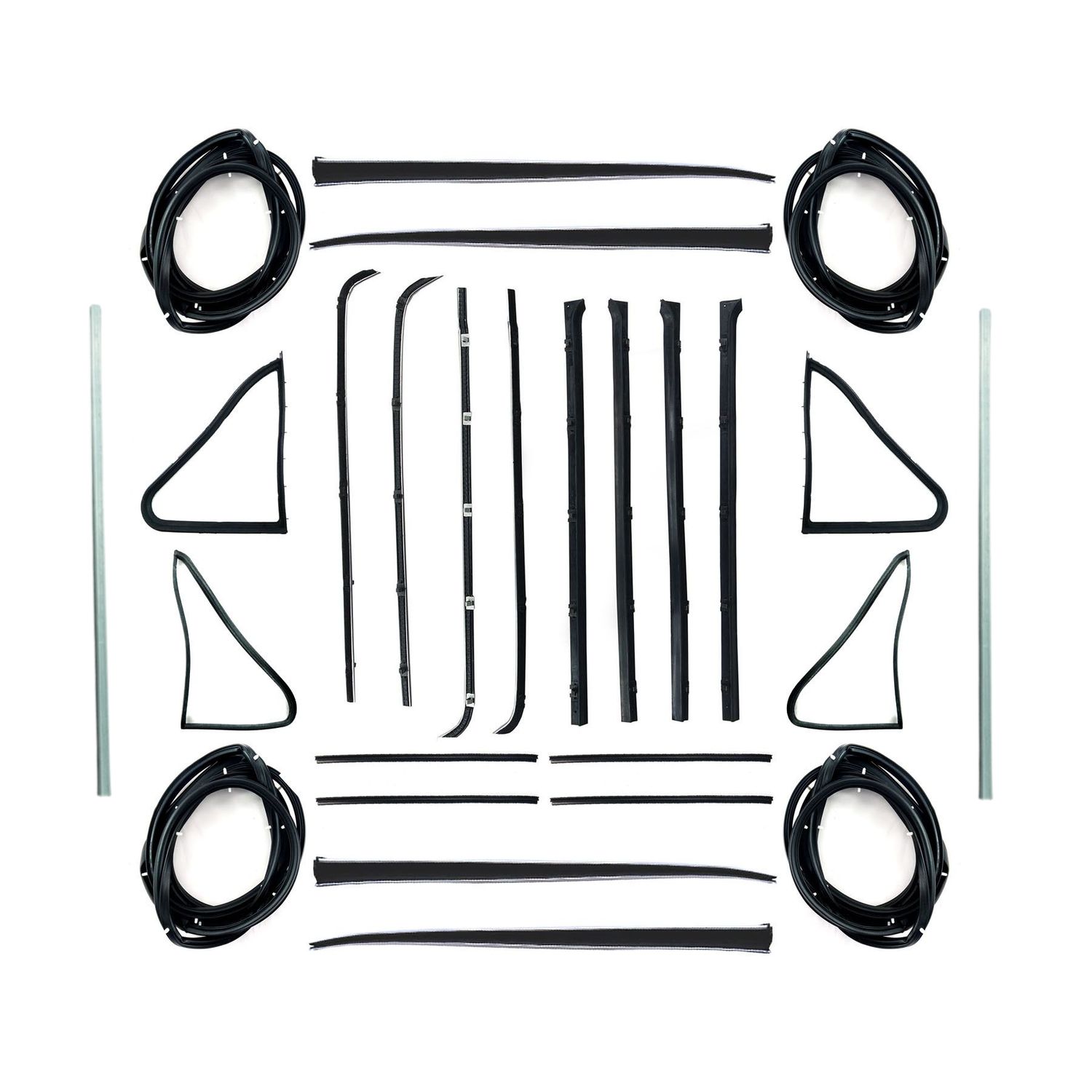HOLDEN EH SEDAN WAGON DOOR BELTS, SEALS, 1/4 VENTS, UPRIGHT SEALS, UPRIGHT BAILEY & STAINLESS STEEL BAILEY CHANNELS SET