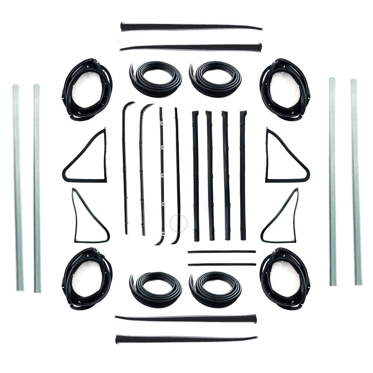 HOLDEN EJ SEDAN WAGON DOOR BELTS, SEALS, 1/4 VENTS, UPRIGHT SEALS & BAILEY CHANNELS SET