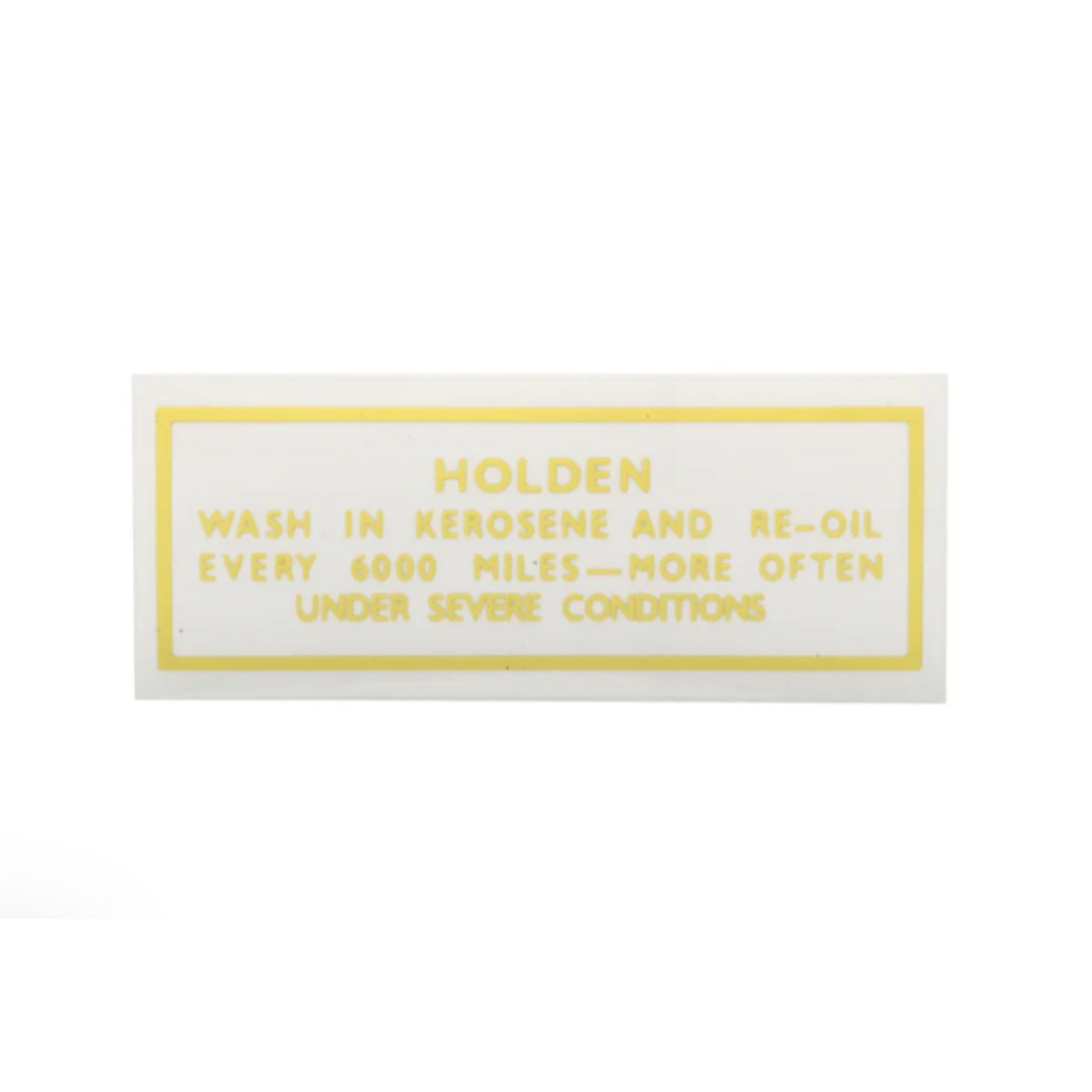 Oil Cap Decal for HOLDEN EH HK HT HG HQ