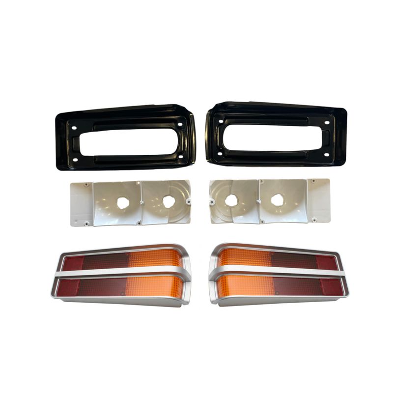Taillight Lens, Bucket and Loom Harness Globe Surround Kit Silver for HOLDEN TORANA LH LX SL