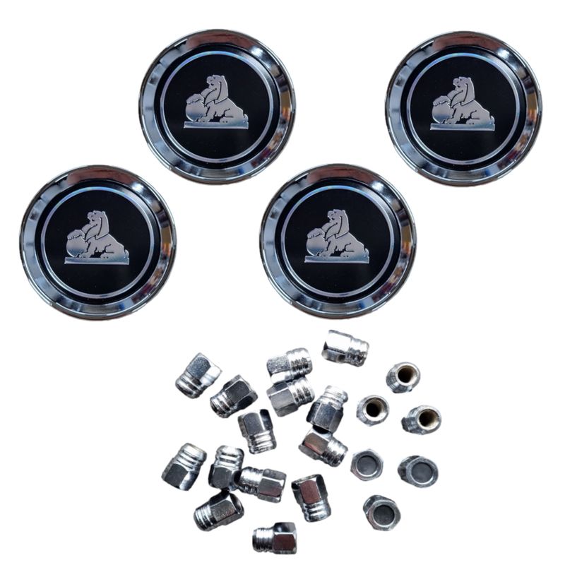 Wheel Caps (x4) And Chrome Nuts (x20) For HOLDEN HQ HJ HX HZ GTS - SHORT TAIL