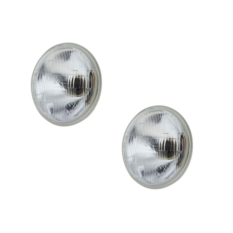 Semi Sealed Beam Round 7" 178MM H4 High Low Beam Headlamp PAIR - NO PARKING LAMP APERTURE