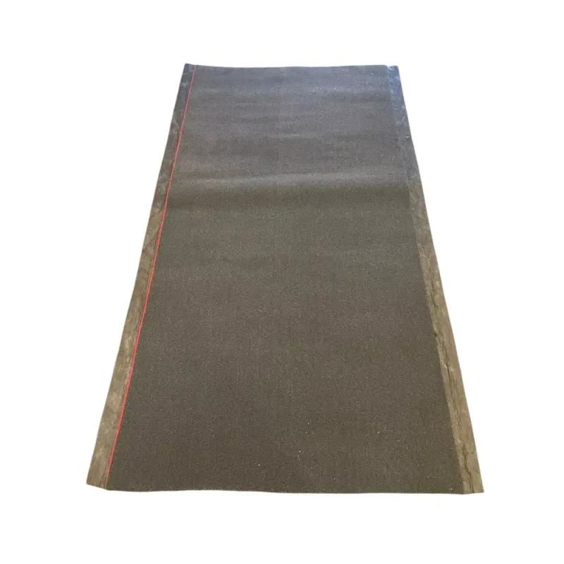 2 METRES OF CARPET IN CHARCOAL PLUSH WITH USA RED EDGE STITCHING