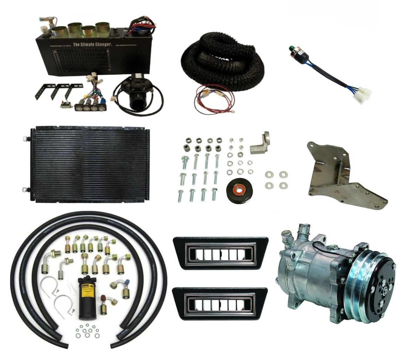 FORD F100 56-87 A/C SYSTEM HEAT/COOL/DEFROST COMPLETE PACKAGE (ELECTRIC HEAT) FORD F100 56-87 A/C SYSTEM HEAT/COOL/DEFROST COMPLETE PACKAGE (ELECTRIC HEAT)