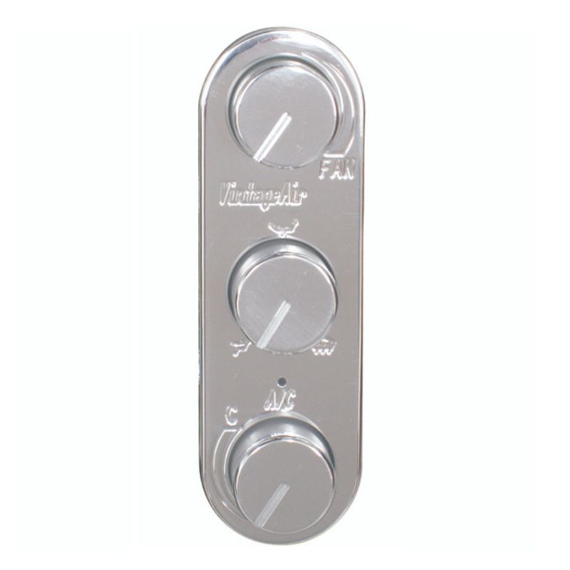 Vintage Air - Streamline 3-Knob Gen IV ProLine™ Oval Vertical Control Panel with Polished Face and Knobs Vintage Air - Streamline 3-Knob Gen IV ProLine™ Oval Vertical Control Panel with Polished Face and Knobs