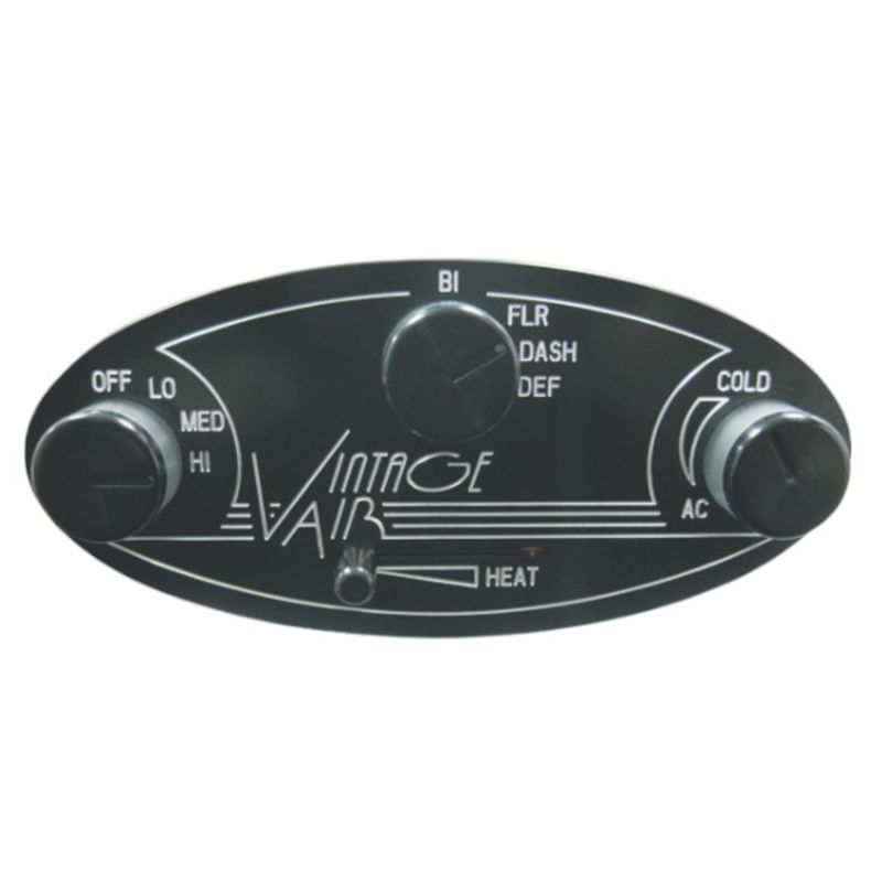 VINTAGE AIR Gen II Streamline ProLine™ Oval Control Panel with Black Anodized Finish - 481005 VINTAGE AIR Gen II Streamline ProLine™ Oval Control Panel with Black Anodized Finish - 481005