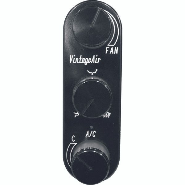 Vintage Air - Streamline 3 Knob Panel Vertical Black Anodized Vintage Air - Streamline 3 Knob Panel Vertical Black Anodized