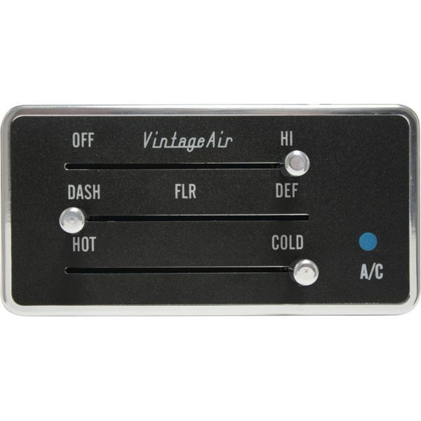 Vintage Air - 3-Lever Gen IV ProLine™ Rectangular Control Panel with Polished Bezel and Knobs