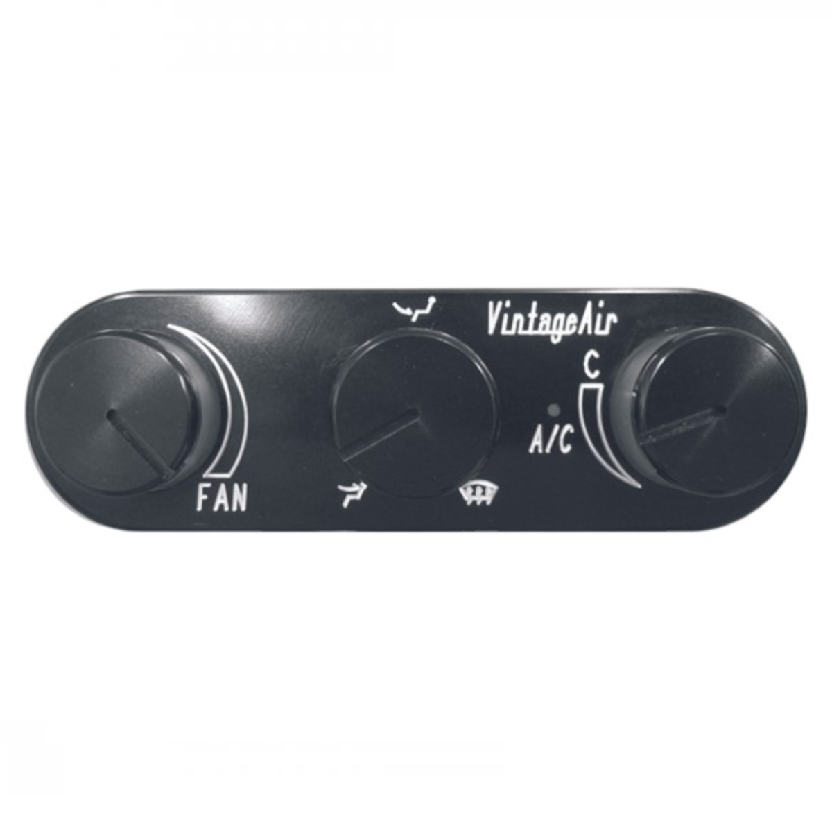Vintage Air - Streamline 3 Knob Panel Horizontal Black Anodized Vintage Air - Streamline 3 Knob Panel Horizontal Black Anodized