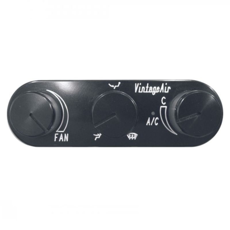 Vintage Air - Streamline 3 Knob Panel Horizontal Black Anodized Vintage Air - Streamline 3 Knob Panel Horizontal Black Anodized