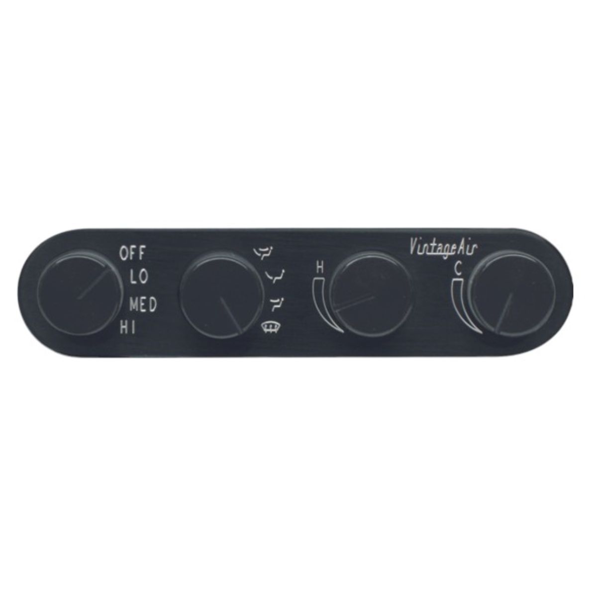 Vintage Air Gen II Streamline 4-Knob Control Panel with Black Anodized Finish