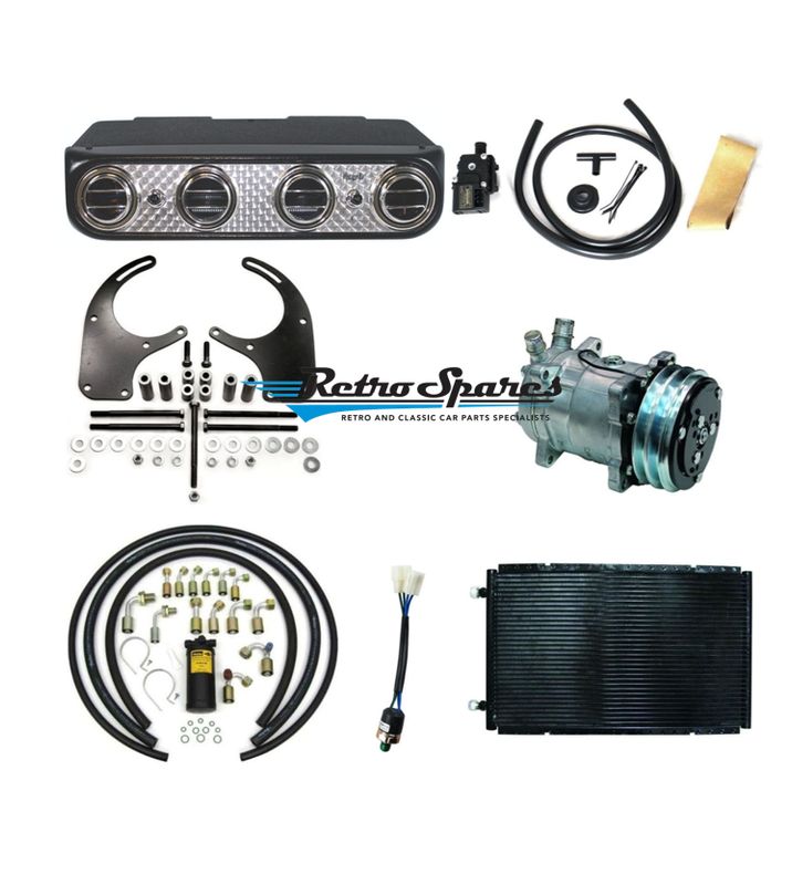 HOLDEN HK-HT-HG VINTAGE AIR HERITAGE ENGINE TURNED EVAP COOL ONLY A/C SYSTEM COMPLETE