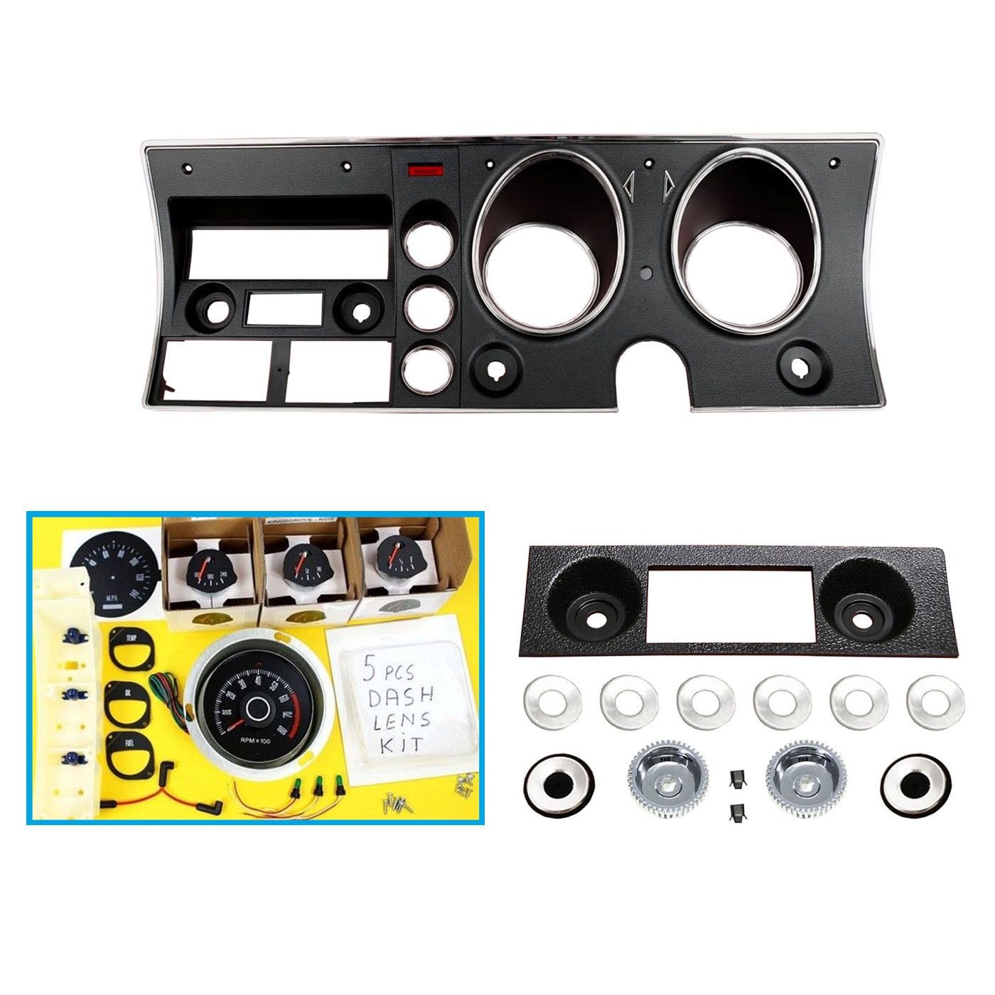 FORD XY GS BLACK DASH FACIA KIT