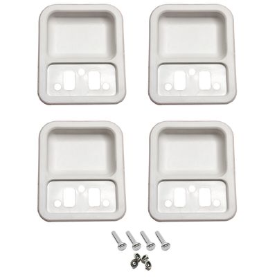 White Door Handle Cup Kit with Door Lock Knobs & Surrounds for FORD XR XT XW XY