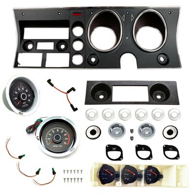 FORD FALCON XY GS BLACK DASH FACIA KIT WITH SPEEDO