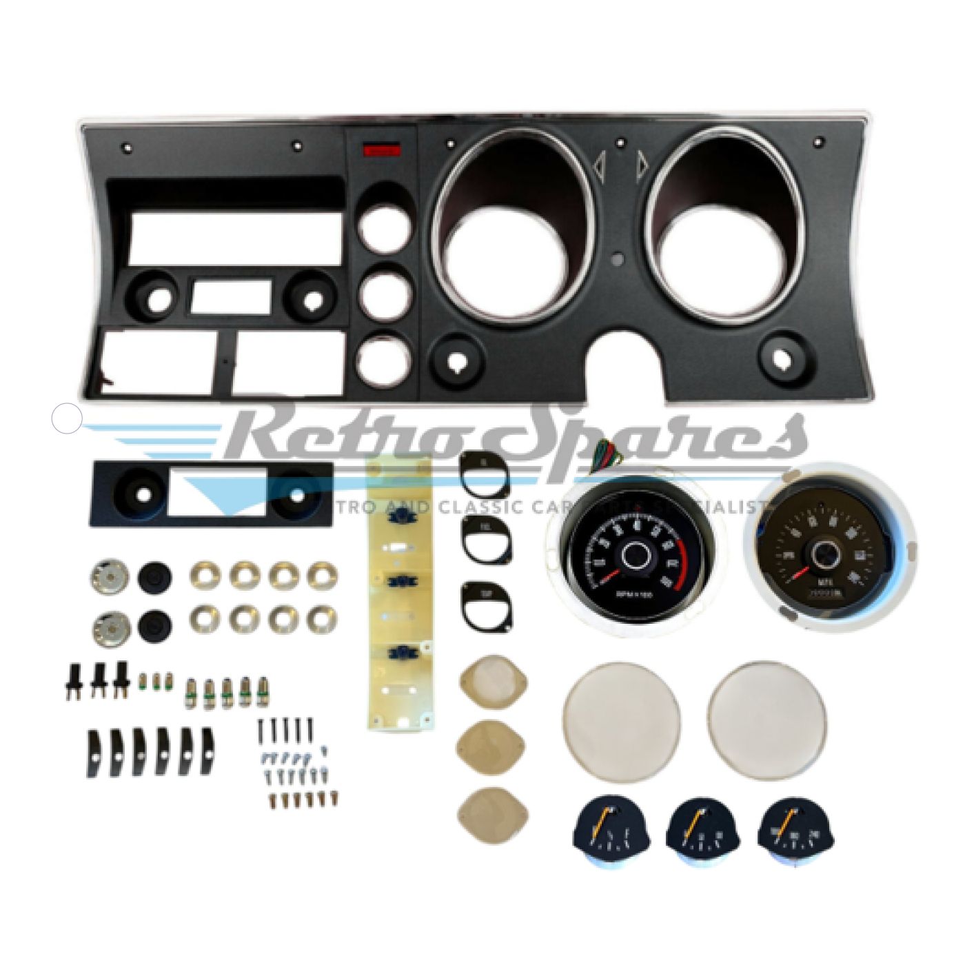 Dash Fascia Kit with 140MPH Speedo for FORD FALCON XY GS - Without Clock Dash Fascia Kit with 140MPH Speedo for FORD FALCON XY GS - Without Clock