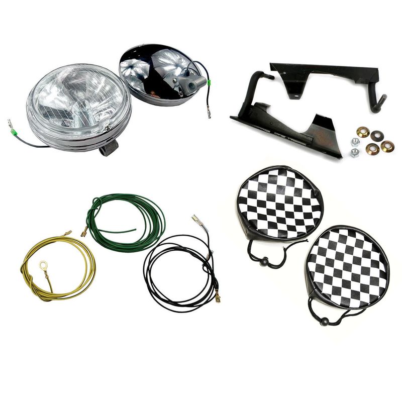 Driving Light Kit with Checkered Covers for FORD XW