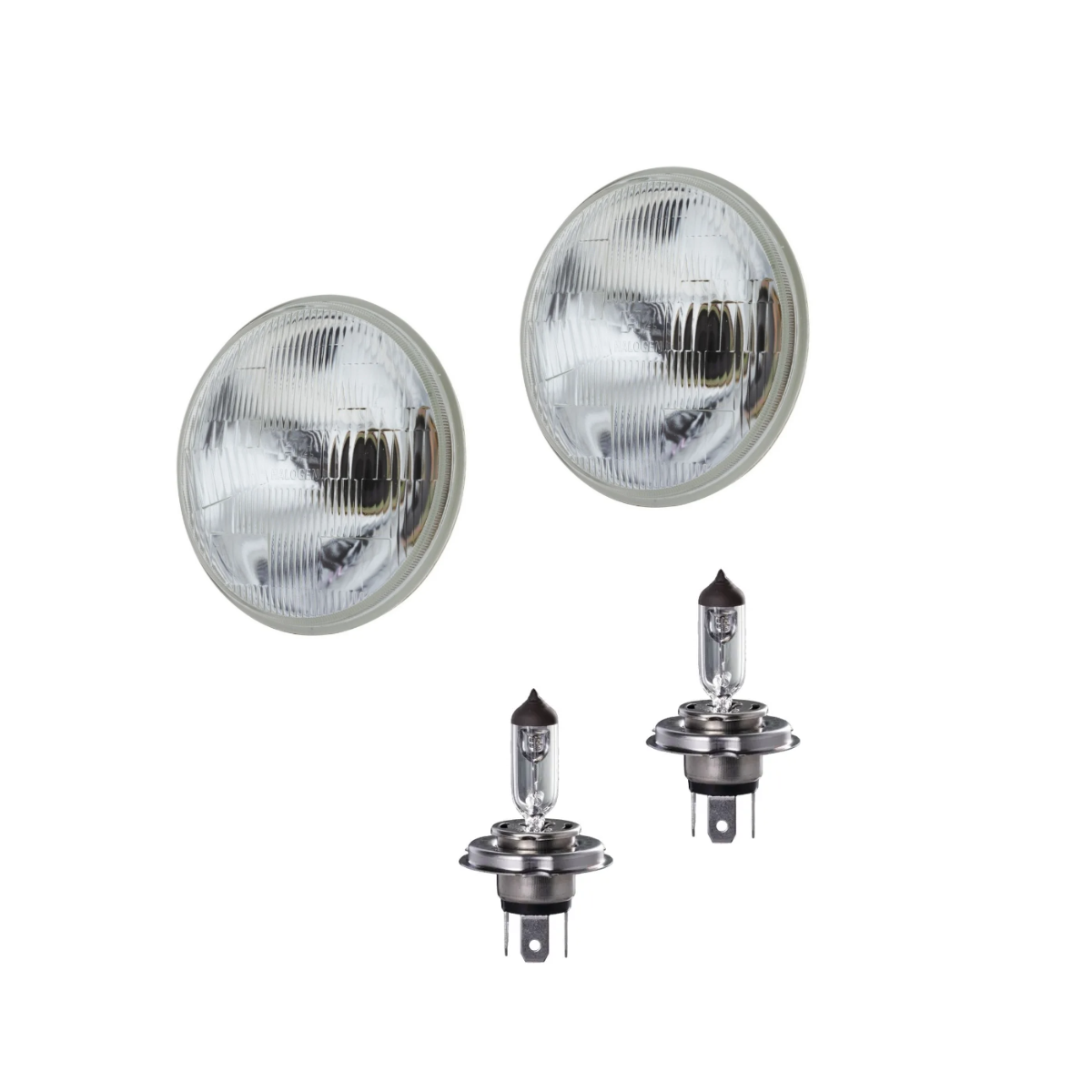 Semi Sealed Beam Round 7 Semi Sealed Beam Round 7" 178MM H4 High Low Beam Headlamp with H4 Globe Halogen 12V 60/55W P43T-38 Base Long Life - WITH PARKING LAMP APERTURE