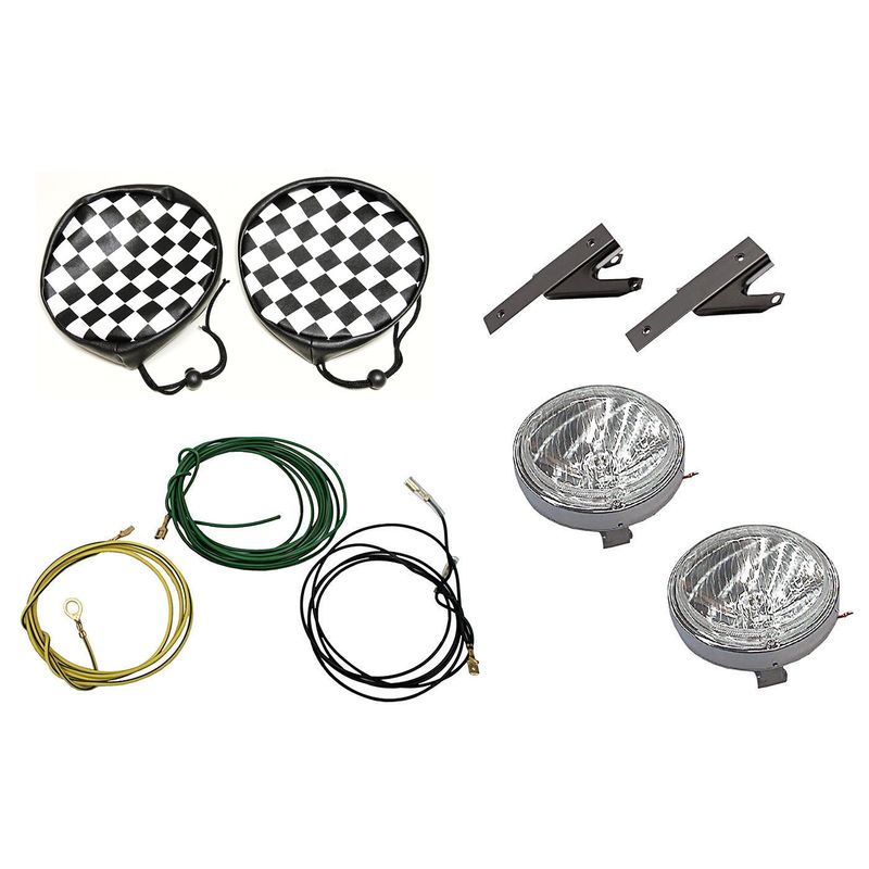 Driving Light Kit with Checkered Covers for FORD XY