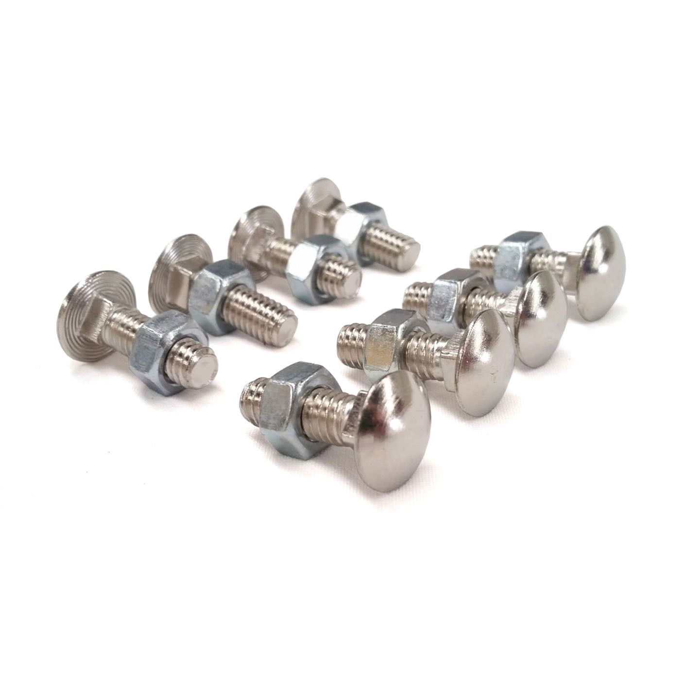 5/16 5/16" Square Hole 1" Long Chrome Bumper Bolts 8pc for HOLDEN FORD TOYOTA NISSAN