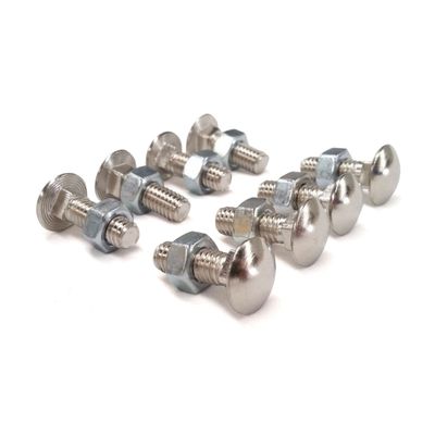 5/16" Square Hole 1" Long Chrome Bumper Bolts 8pc for HOLDEN FORD TOYOTA NISSAN