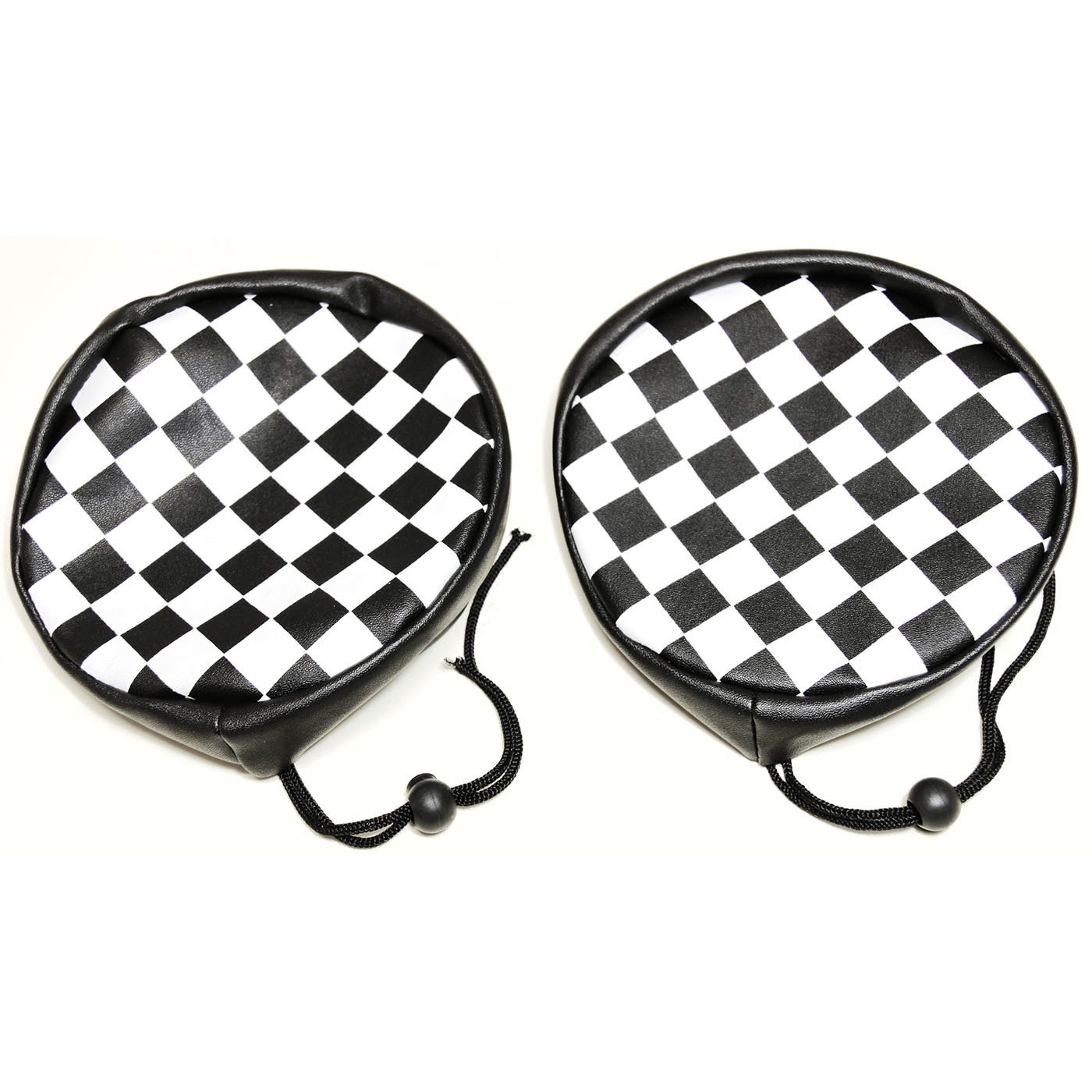 Checkered Flag Driving Light Covers Pair for FORD XW-XY