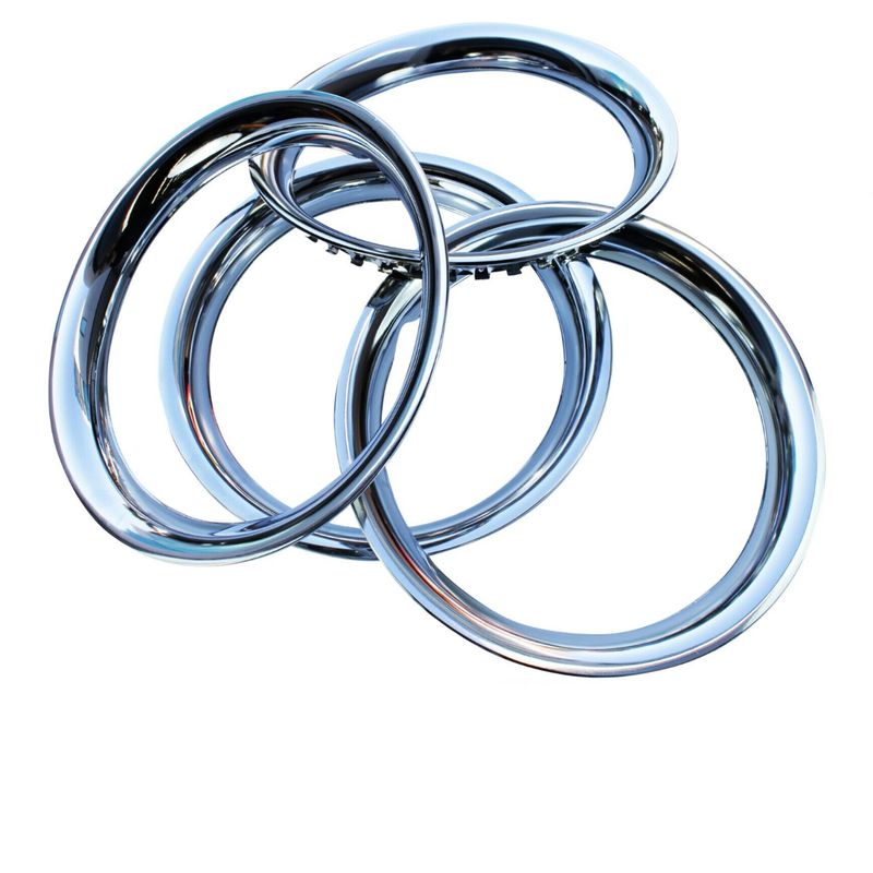 Premium Set of 4 x 14" Wheel Dress Trim Rings Round Edged