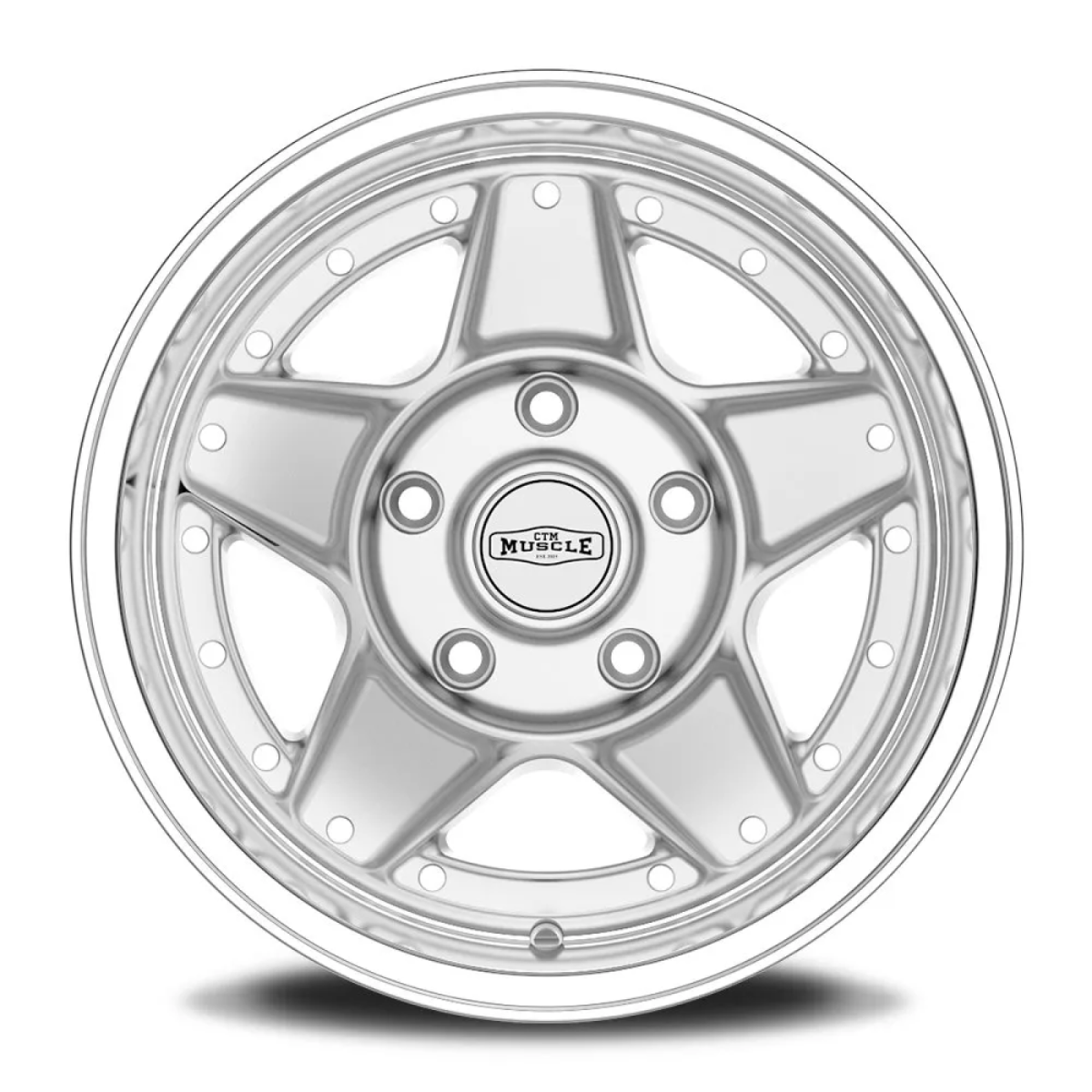 CTM MUSCLE BOMBER Silver Machined Lip Wheel Size:15x7J PCD:BLANK ET:0 CTM MUSCLE BOMBER Silver Machined Lip Wheel Size:15x7J PCD:BLANK ET:0