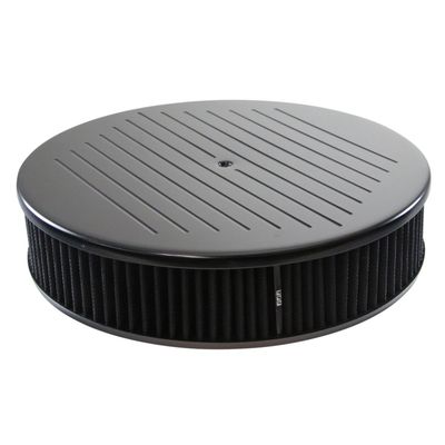 Black Ball Milled Aluminium Air Filter/Air Cleaner 14 Black Ball Milled Aluminium Air Filter/Air Cleaner 14" x 3" Holley Edelbrock Black Filter