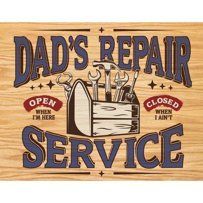 Dads Repair Service Metal Sign Reproduction 41cm x 32cm Dads Repair Service Metal Sign Reproduction 41cm x 32cm