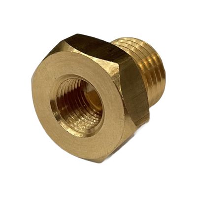 Brass Temp Bush Reducer 1/8 Brass Temp Bush Reducer 1/8" (8.4mm) Female NPT Thread to M14-1.5 Male Thread